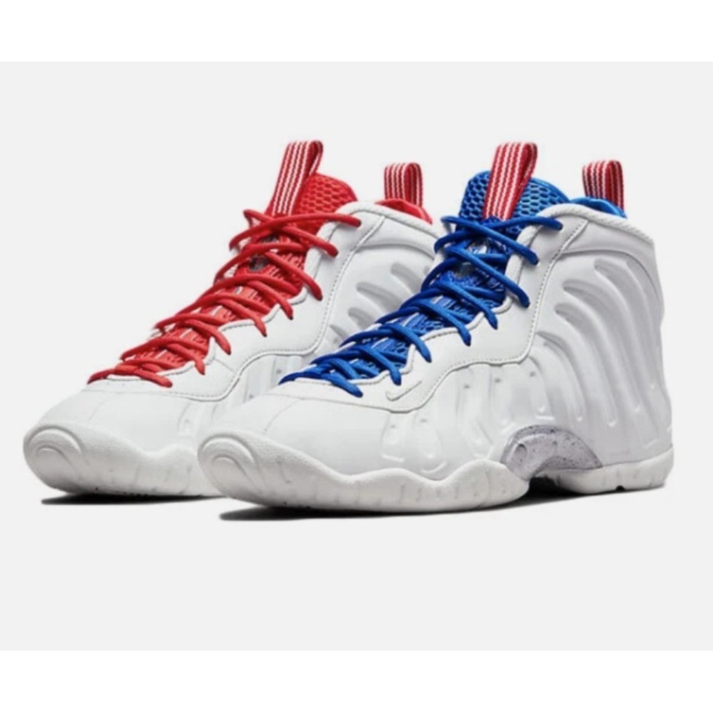 Nike Little Posite One GS Photon Dust Metallic SLV/Red/Blue DJ4024-001 5Y-6WMN